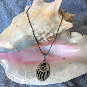 Native Style Sterling Silver Bear Paw Necklace